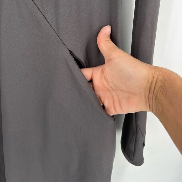 Betabrand Red Eye Travel Dress Gray Hooded Stetch Vacation Size XS - Picture 9 of 16